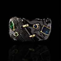 Ring Cubic Zirconia Classic Black Copper Flower Vintage 1pc 7 8 / Women