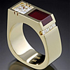 Ring Cubic Zirconia Classic Black Red Copper Gold Plated Flower Fashion 1pc 7 8