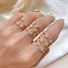 Ring Cubic Zirconia Classic Gold Copper Flower Butterfly Elegant Trendy Korean 1pc Adjustable / Women
