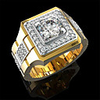 Ring Cubic Zirconia Classic Gold Copper Imitation Diamond Flower Fashion 1pc 9 10 11 12 / Men