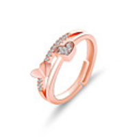 Ring Cubic Zirconia Classic Gold Silver Copper Heart Elegant Trendy Korean 1pc Adjustable / Women