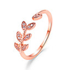 Ring Cubic Zirconia Classic Gold Silver Copper Leaf Elegant Trendy Korean 1pc Adjustable / Women