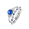 Ring Cubic Zirconia Dark Green Blue Alloy Classic Elegant 2pcs 6 7 8 9 10 / Women