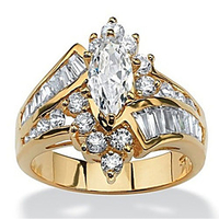 Ring Cubic Zirconia Layered Gold Silver Resin Copper Rhinestone Crown Ladies Stylish Luxury 1pc 6 7 8 9 10 / Women
