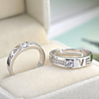Ring Cubic Zirconia Mismatched Silver Copper Silver-Plated Heart Letter Animal Stylish Artistic Simple 1 Pair Adjustable / Couple