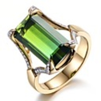 Ring Emerald Vintage Style Green Resin Copper Rhinestone Cocktail Ring Mood Ladies Stylish Luxury 1pc 6 7 8 9 10 / Women