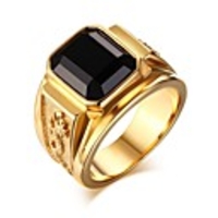 Ring Gemstone Silver / Black Silver-Blue Silver-Red 24K Gold Plated Fashion Vintage Theme Streetwear Hip Hop 1pc 6 7 8 9 10 / Men