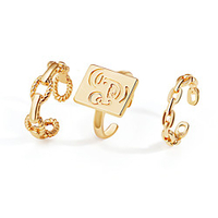 Ring Geometrical Gold Alloy Face Fashion Classic Punk 3pcs 8 / Women