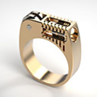 Ring Geometrical Gold Brass Gear Statement European 1pc 6 7 8 9 10