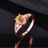 Ring Geometrical Rose Gold Zircon Copper Rose Gold Plated Precious Fashion 1pc 7 8 9 / Women
