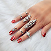 Ring Geometrical Silver Alloy Trendy 1 set 7 / Women