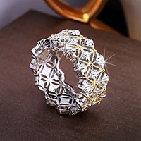 Ring Geometrical Silver Brass Floral Theme Luxury Unique Design Trendy 1pc 6 7 8 9 10 / Women