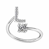 ring gifts a to z alphabet ring couple silver/gold stackable adjustable letter ring charm initial band for women