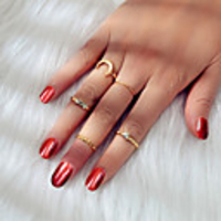 Ring Gold Alloy Moon Fashion 1 set 6 / Women