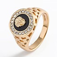 Ring Gold Silver Rhinestone Alloy Lion Punk European 1pc 7 8 9 10 11 / Men