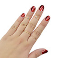 Ring Gold Silver Rhinestone Alloy Trendy 5pcs 7 / Women