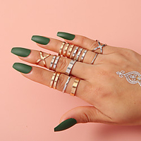 Ring Hollow Out Gold Alloy Infinity Statement Simple Fashion 1 set One Size / Women