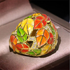Ring Hollow Out Gold Copper Imitation Diamond Leaf Vintage 1pc 7 8 9 10