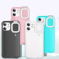 Ring Light Flash Phone Case for iPhone 12 Pro Max 11 Pro Max LED Selfie Flashlight Video Light Lamp Cellphone Case Back Cover for iPhone 11 12 miniinthebox