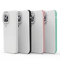Ring Light Flash Phone Case for iPhone 12 Pro Max 11 Pro Max LED Selfie Flashlight Video Light Lamp Cellphone Case Candy Colors Back Cover for iPhone 11 12 miniinthebox