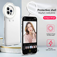 Ring Light Phone Case for iPhone 12 Pro iPhone 12 Fill Light Selfie Beauty Three-speed Dimming Ring Flash Protective Back Cover miniinthebox