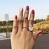 Ring Mismatched Gold Stone Alloy Mini Vertical / Gold bar Precious Luxury Vintage European 6pcs 7-9 / Women