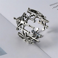 Ring Mismatched Silver Copper Silver-Plated Cross Stylish Artistic Simple 1pc Adjustable / Women