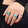Ring Mismatched Silver Stone Alloy Vertical / Gold bar Precious Joy Unique Design Vintage Punk 5pcs One Size / Women