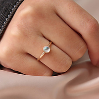 Ring Moonstone Classic Gold Resin Alloy Personalized Simple Korean 1pc 6 7 8 / Women
