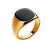 Ring Onyx Golden Silver 18K Gold Plated Punk Fashion Hip-Hop 1pc 7 8 9 10 11 / Men