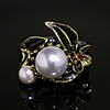 Ring Pearl Mixed Color Black Brass Flower Vintage Trendy 1pc 6 7 8 9 10 / Women