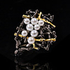 Ring Pearl Two Stone Black Brass Floral Theme Artistic Vintage 1pc 6 7 8 9 10 / Women