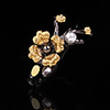 Ring Pearl Two Stone Black Brass Flower Vintage Ethnic 1pc 6 8 10 / Women