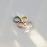 Ring Rainbow Resin Simple Fashion 5pcs One Size / Women