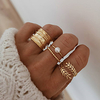 Ring Retro Gold Imitation Pearl Alloy Blessed Stylish Vintage Classic 4pcs 11 / Women