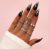 Ring Retro Silver Alloy Alphabet Shape Wings Heart Ethnic Fashion Vintage 9pcs 7 / Women