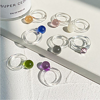 Ring Retro White Blue Purple Acrylic Resin Stylish Simple European 1pc 8 miniinthebox