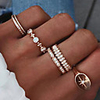 Ring Set Cubic Zirconia Retro Gold Rhinestone Alloy Star Ladies Simple Luxury 6pcs 6 / Women
