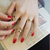 Ring Set Cut Out Gold Alloy Precious Fashion 4pcs Adjustable / Women