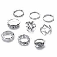Ring Set Retro Vintage European Earrings Jewelry Silver For Halloween Party Evening Street Festival