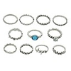 Ring Set Silver Imitation Tourmaline Alloy Heart Flower Letter Ladies Basic Fashion 11pcs 7 / Women