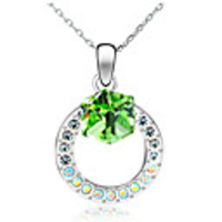 Ring Shaped Crystal And Zircon Necklace