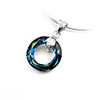 Ring Shaped Crystal Pendant - Dark Green