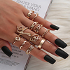 Ring Snake Gold Alloy Snake Eyes Star Ethnic Fashion Vintage 1 set 7 / Women