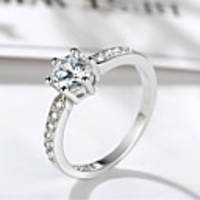 Ring Stylish Silver Brass Platinum Plated Imitation Diamond Precious Ladies Unique Design Elegant 1pc 5 6 7 8 9 / Women