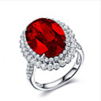 Ring Tanzanite Classic Blue Red Green Copper Imitation Diamond Flower Fashion 1pc Adjustable / Women