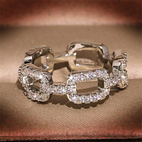 Ring tiny diamond Hollow Out White Gold Plated Imitation Diamond Flower Fashion 1pc 7 8 9 / Women