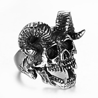 Ring Vintage Style Black Alloy Skull Sheep Ethnic Fashion Vintage 1pc 8 9 10 11 / Men