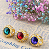 Ring Vintage Style Blue Red Green Zircon Alloy Crown Vintage European 1pc 7 8 9 10