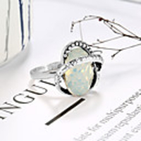 Ring Vintage Style Silver Stone Alloy Vintage European 1pc 8 9 10 11